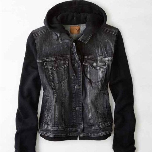 sweatshirt jean jacket american eagle